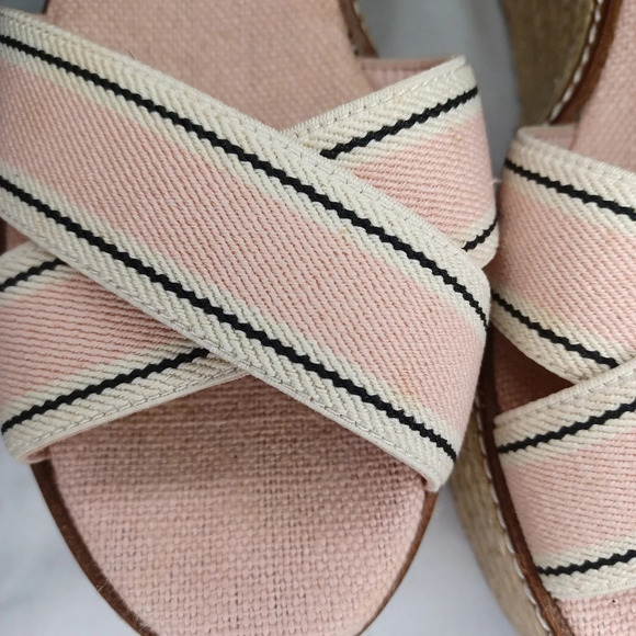 Women's Pink Tory Burch Blush Frieda Espadrille Platform Sandal sz 8.5 - Picture 7 of 16